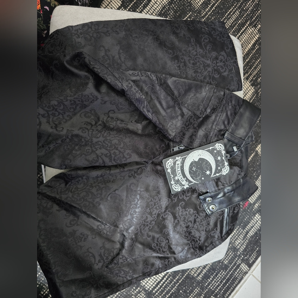 Black Patterned Pants